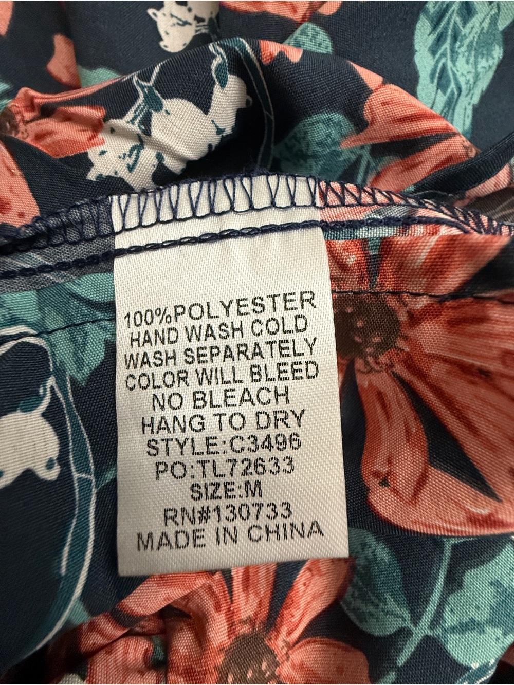 Umgee NWT Navy Floral Peekaboo Back Bow Boho Mini Dress M - Picture 10 of 12